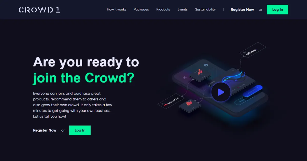 Так выглядел сайт crowd1.com в июне 2021 года. Копия из веб-архива web.archive.org.