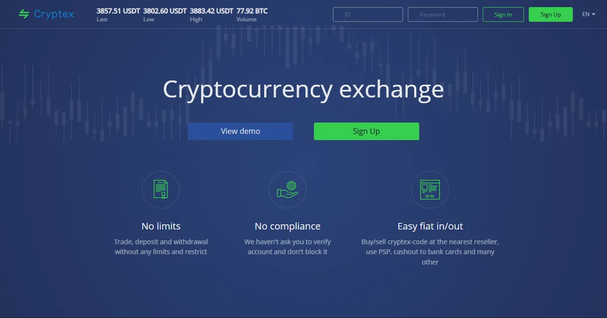 Так выглядел сайт cryptex.net в ноябре 2018 года. Копия из веб-архива web.archive.org.