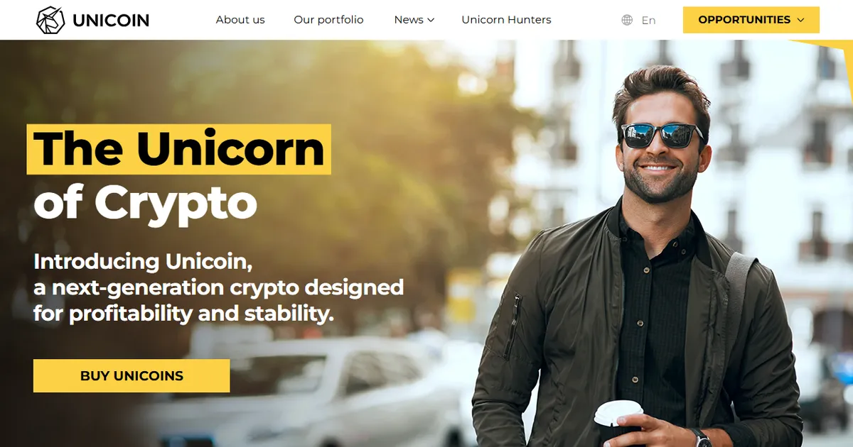 Так выглядел сайт unicoin.com в декабре 2023 года. Копия из веб-архива web.archive.org.